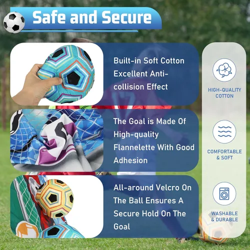 Miniatura 4 de VATOS Juego de Pelota de Fútbol de Juguete para Niños y Niñas, Juego de Portería de Fútbol de Lanzamiento para Interiores y Exteriores con 2