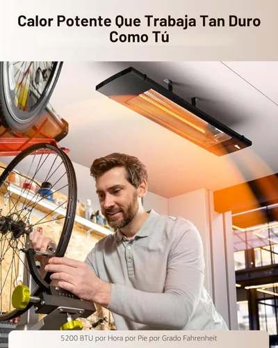 Miniatura 5 de Dr - Calentador infrarrojo DR-238 de carbono para exteriores, para restaurante, patio, garaje y terrazas, estándar, negro
