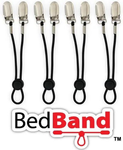 Miniatura 2 de Bed Band no fabricado en China. 100% ensamblado por trabajadores estadounidenses. Sujetador de sábanas, agarre, tirantes y correa. Alisa cualquier