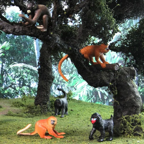 Miniatura 2 de Safari Ltd. TOOB - 12 figuras: Babuino, orangután, tamarín, lémur, gorila, mandril, chimpancé, ardilla, araña y monos lanudos, figuras de juguete