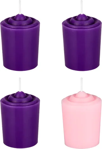 Miniatura 18 de Mega Candles Juego de 4 velas de Adviento de Navidad sin perfume, vertidas a mano, velas cónicas de cera prémium de 10 pulgadas x 7/8 pulgadas
