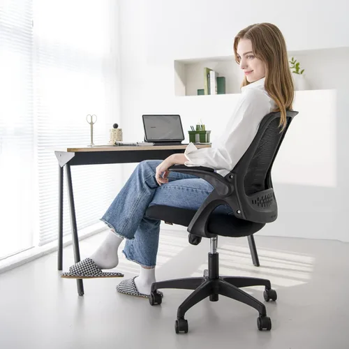 Miniatura 7 de NEO CHAIR Silla de escritorio de oficina para juegos de computadora, soporte lumbar ergonómico con reposabrazos acolchado abatible, altura ajustable