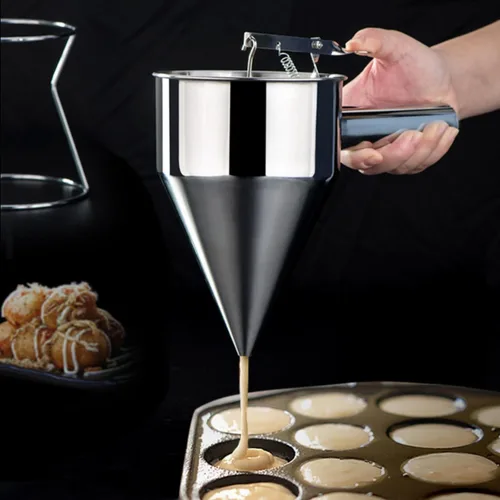 Miniatura 2 de Dispensador de Masa de Panqueques de Múltiples Calibres, Dispensador de Pastel de Embudo de Acero Inoxidable, Fabricante de Pastel de Embudo