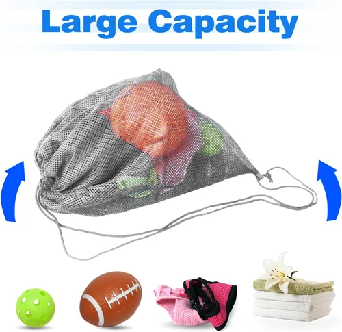 Miniatura 91 de GSE Games & Sports Expert Bolsa de malla con cordón para béisbol, pelotas de pickleball, pelotas de golf, gimnasio, equipo de natación, lavandería