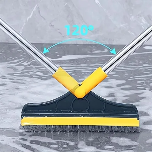 Miniatura 6 de Cepillo de limpieza 2 en 1 con mango largo resistente, potente cepillo de ducha y raspador 2 en 1 con rascador suave, cepillo de cerdas