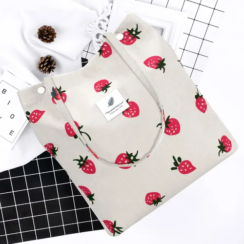 Miniatura 95 de Ayieyill - Bolsa de pana para mujer y niña, con correa de lona para colgar al hombro, bolsa con bolsillo