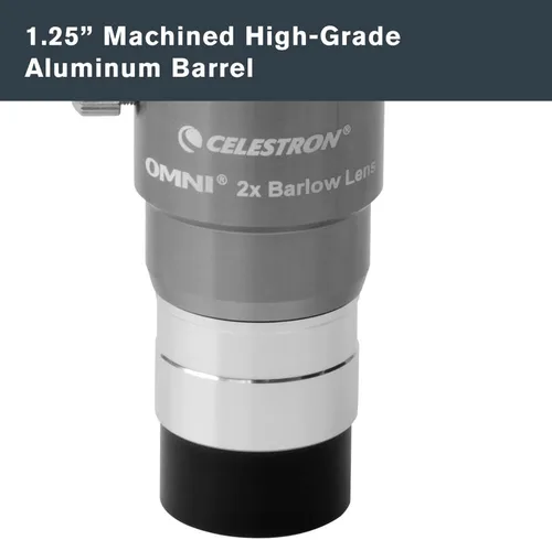 Miniatura 6 de Celestron 93326 Lente Barlow Omni, plateado, 2 x 1,25 pulgadas