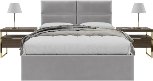 Miniatura 4 de Vänt Paneles tapizados de pared, cabeceros de terciopelo para montar en la pared tamaño Queen/Full, terciopelo gris platino, juego de 4 paneles