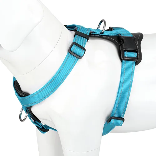 Miniatura 11 de Plutus Pet Arnés ajustable sin tirones para perro con detalles de cuero, chaleco de nailon reflectante resistente para entrenamiento, senderismo
