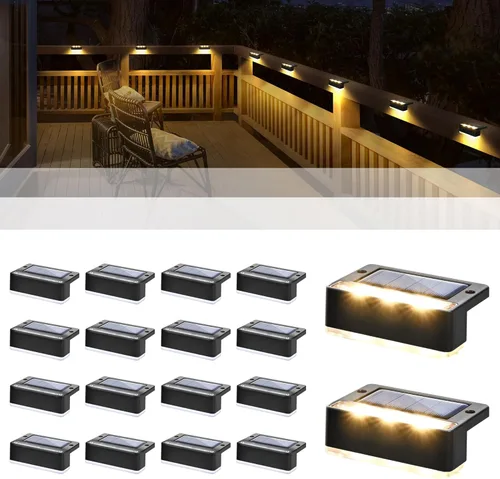 SOLPEX Luces Solares para Cercas, 6 LEDs Luces Solares para Exteriores Impermeables Alimentadas por Energía Solar para Terraza, Escalera, Porche