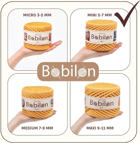 Miniatura 2 de Hilo de camiseta – 0.197-0.276 in – Cinta de punto para ganchillo, tejido, macramé, manualidades – 328.1 ft / 110 yardas – Hilo de algodón Apricot