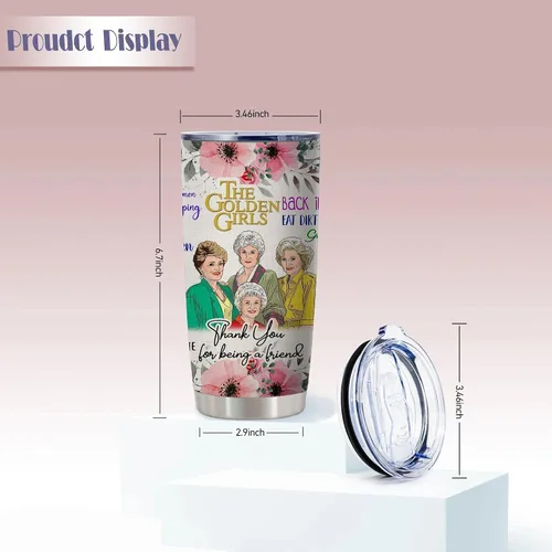 Miniatura 5 de Golden Girls - Taza de vaso con tapa, mercancía Golden Girl, regalos Goldengirls para ella, botella de agua aislada de 20 onzas, taza de café