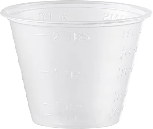 Miniatura 6 de GUSTO [300 unidades – 1 onza] Taza medidora de medicina desechable de plástico para medicina líquida, epoxi y píldoras, paquete anteriormente cómodo