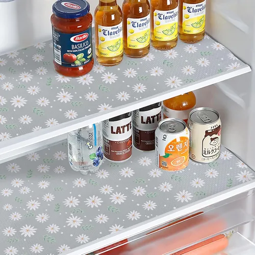 Miniatura 10 de Forro de estante de cereza para armarios de cocina - Forro de cajón no adhesivo, revestimientos de nevera lavables y antideslizantes para estantes