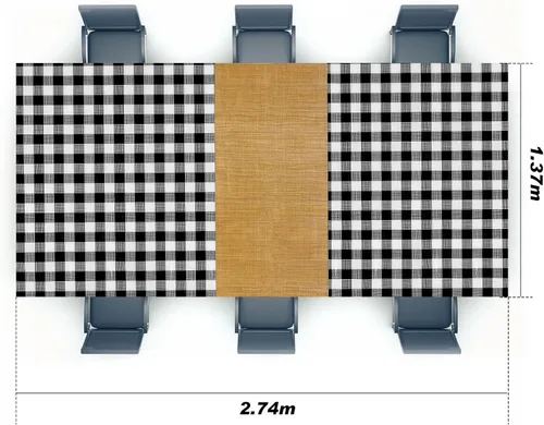 Miniatura 2 de Remagr 3 manteles rectangulares a cuadros blancos y negros de 54 x 108 pulgadas, mantel de vaquero a cuadros, decoraciones y suministros