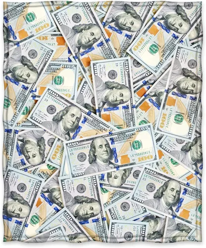 Miniatura 2 de Jekeno Manta de billetes de 100 dólares con patrón de impresión, regalos para mujeres, niños, niñas, hombres, cumpleaños, Halloween para papá, mamá