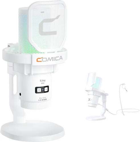 Miniatura 8 de COMICA Ejoy Uni(D) Micrófono USB para juegos con cancelación de ruido, luces RGB, monitoreo, silenciamiento, micrófono de transmisión
