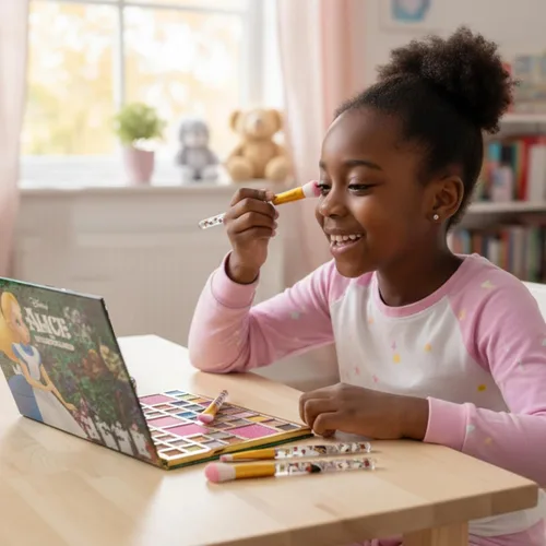 Miniatura 5 de Disney Alicia en el País de las Maravillas Juego de 8 brochas de maquillaje para sombra de ojos, iluminador, rubor, pelo suave, kit de maquillaje