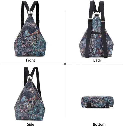 Miniatura 2 de Black Butterfly Premium Backpack for Women, Bohemia Style Casual Daypack Backpack, Fashion, Light and Small (69-grey)