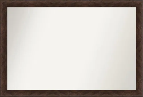 Miniatura 130 de Amanti Art Espejo de pared personalizado no biselado (24 x 27 pulgadas), marco estrecho de nogal chipre - varios tamaños personalizados - Espejo