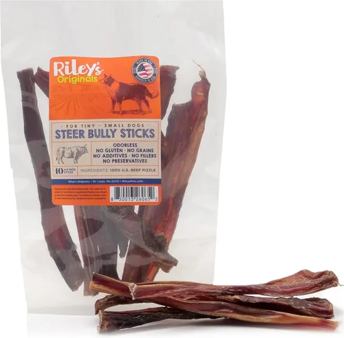 Miniatura 9 de Riley's Steer Bully Sticks para perros pequeños a medianos – Premio para perros de un solo ingrediente, fácilmente digeribles, 100% palitos de carne