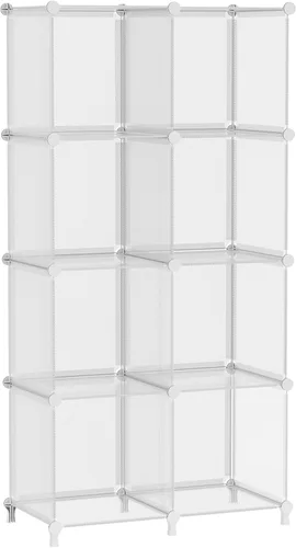 AWTATOS Organizador de almacenamiento de 8 cubos, estante organizador de armario, estantería, estantes de almacenamiento apilables para armario,