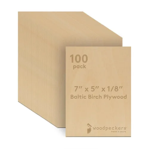 Miniatura 29 de Woodpeckers - Madera contrachapada de abedul báltico, 0.118 in, 1/8 x 5 x 7 pulgadas, paquete de 12 hojas de abedul báltico de grado B/BB, perfectas