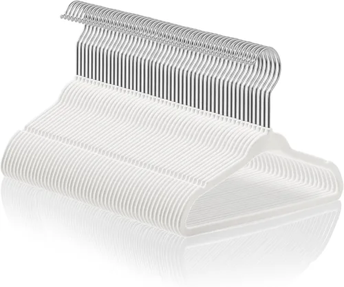 Casafield 50 perchas de terciopelo para bebé, tamaño de 11 pulgadas, para ropa de bebés y niños pequeños, color marfil
