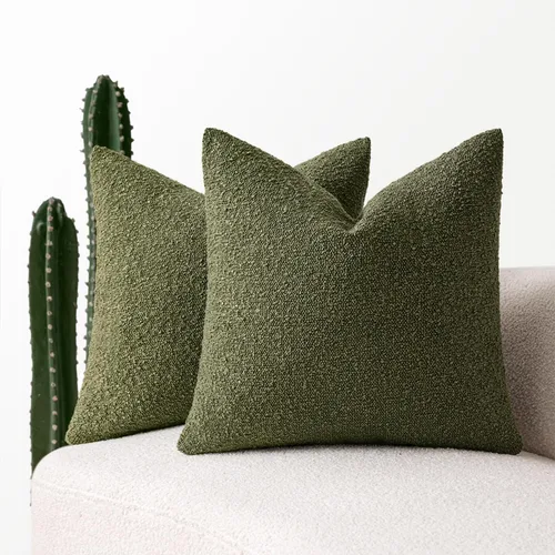 Miniatura 29 de MIULEE - Juego de 2 fundas de almohada decorativas con textura de bucle, de 50 x 50 cm, para sofá y cama, almohadas de invierno neutras, fundas