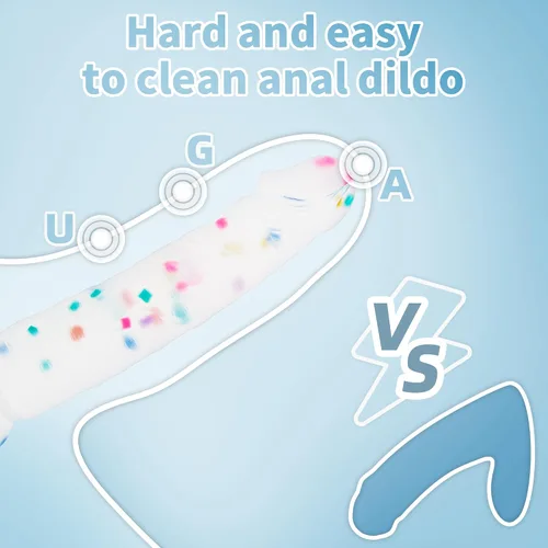 Miniatura 3 de Dildo realista de silicona de 7 pulgadas Confetti para principiantes con base de ventosa acampanada para uso sin manos, consolador anal