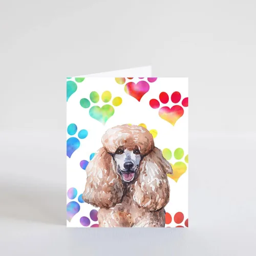 Miniatura 4 de Tarjeta de felicitación de perro caniche real, tarjeta para esposa, marido, novio, novia, perro, mamá, papá, tarjeta para él, su amigo, hermano