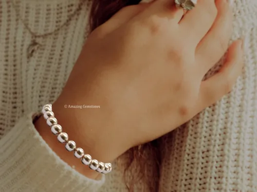 Miniatura 550 de Amazing Gemstone Pulsera de cristal para mujeres y hombres, pulsera de cristal curativo de protección, pulsera elástica con cuentas de piedras