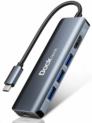 Miniatura 10 de Hub USB C 4K 60Hz, Dockteck 7 en 1 USB C PD Ethernet Hub Dongle con 4K 60Hz HDMI, 1Gbps Ethernet, 100W PD, 2 USB 3.0, SD/Micro SD para MacBook 7
