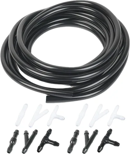 OTUAYAUTO Kit de manguera para lavaparabrisas, manguera universal de líquido de lavadora de 9.8 ft (118 pulgadas) con 12 conectores, compatible con