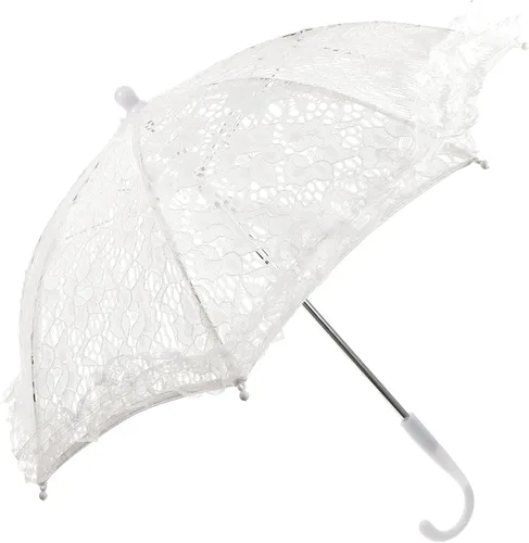 Toddmomy Sombrilla de encaje con diseño floral blanco, sombrilla vintage de boda, sombrilla de novia, accesorios de escena de fotografía para baby