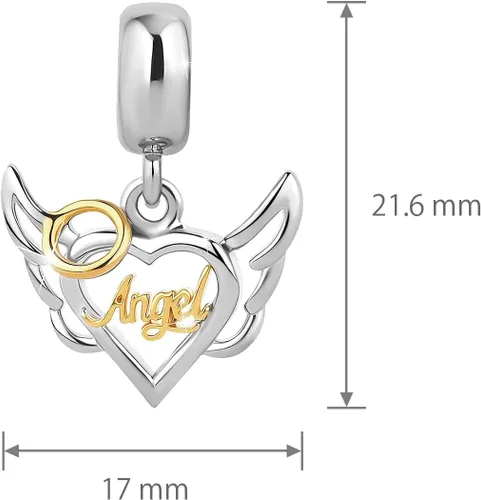 Miniatura 3 de Dije colgante de ángel de la guarda compatible con pulseras Pandora