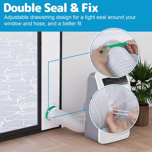 Miniatura 6 de Air Jade Kit de ventilación de puerta corredera de aire acondicionado portátil, kit de ventilación de CA para puerta corredera aislada