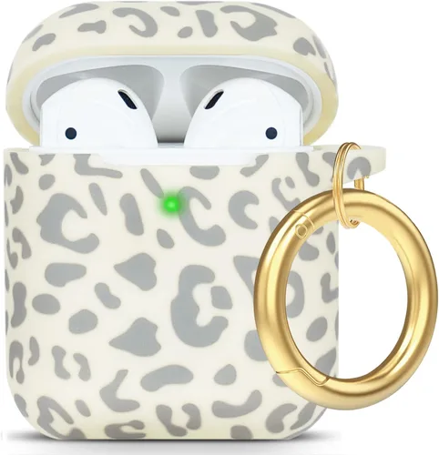 Miniatura 53 de Funda de silicona con flores compatible con AirPods Pro 2019, Gawnock - Funda suave y flexible para imprimir para mujeres y niñas con llavero - Flor