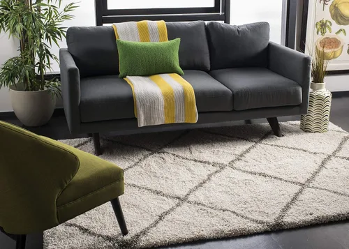 Miniatura 14 de SAFAVIEH - Alfombra de la colección Hudson Shag, diseño de enrejado moderno, no desprende pelusa y fácil de cuidar, 2 pulgadas de grosor, ideal