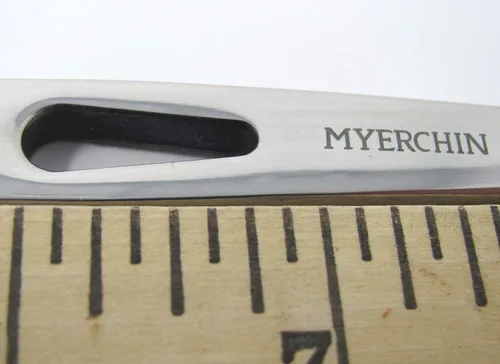 Miniatura 4 de Myerchin A009 Professional Marine Marlinspike - Herramienta de empalme de acero inoxidable sólido con funda de cuero genuino y correa de cordón