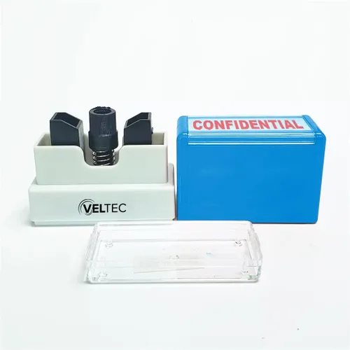 Miniatura 2 de Veltec Sello de mensaje preentintado premium, tinta roja (confidencial)