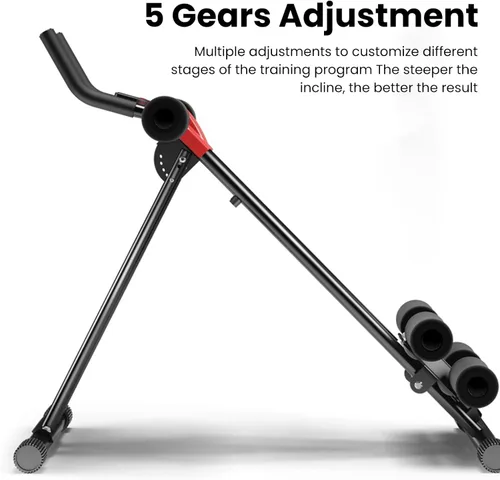 Miniatura 6 de Máquina de abdominales, máquina de entrenamiento abdominal, rueda de rodillo abdominal con monitor LCD ajustable de 5 engranajes, moldeador