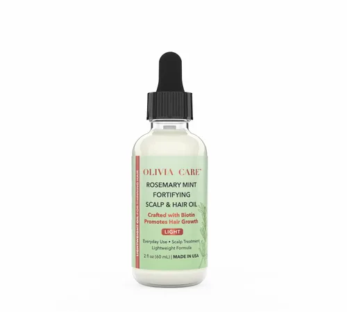Olivia Care Aceite de romero para el crecimiento del cabello, romero y menta con biotina, cuero cabelludo fortificante y tratamiento capilar para