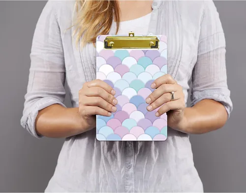 Miniatura 7 de Hongri Portapapeles de plástico pequeño, diseño de moda A5 para estudiantes, niños, mujeres, oficina, hogar, clip de perfil bajo, bonito