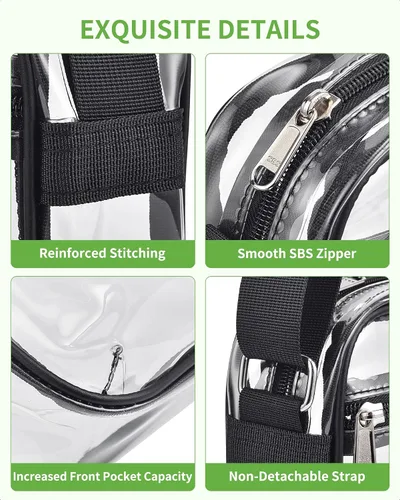 Miniatura 4 de MAY TREE Clear Bag for Stadium Events, Small Clear Purse Suitable for Concert Outfits, Sports, Work and Festivals