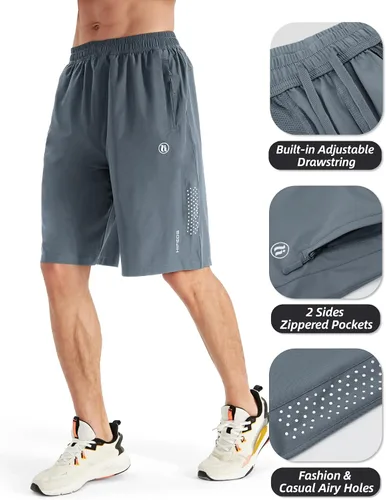 Miniatura 4 de Pantalones cortos deportivos para hombre, pantalones cortos de entrenamiento para correr, tenis, gimnasio, 5, 7, 9 pulgadas, cómodos, ligeros, 3