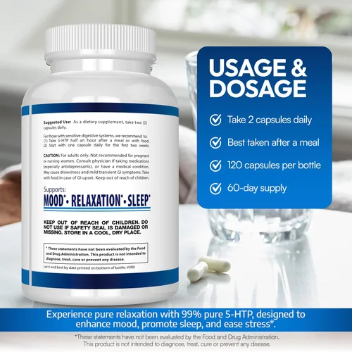 Miniatura 4 de Suplemento 5-HTP 0.007 oz, 120 cápsulas, BioScience Nutrition