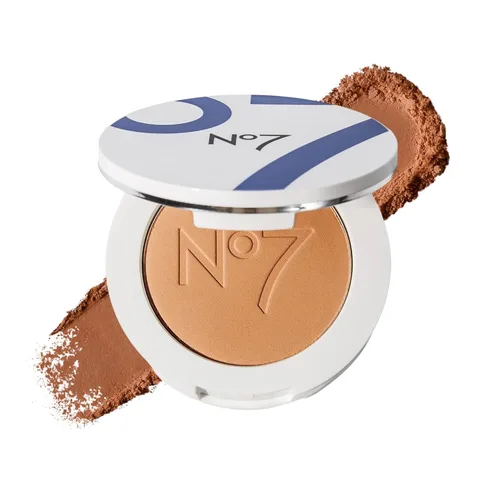 No7 Lift & Luminate Polvo de Triple Acción - Profundo - Polvo Fijador de Maquillaje Prensado para Rostro - Polvo Fijador Compacto Reduce la 04 -