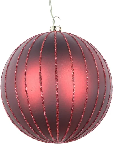 Miniatura 20 de Vickerman Adorno navideño de bola de avena mate con purpurina de 5 pulgadas. Incluye 4 piezas por bolsa.