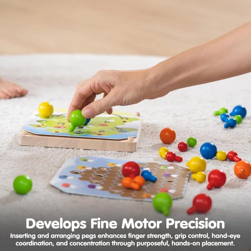 Miniatura 7 de PlanToys® Creative Peg Board juguete de madera para niños de 3 años en adelante Juego educativo Montessori para la imaginación, habilidades